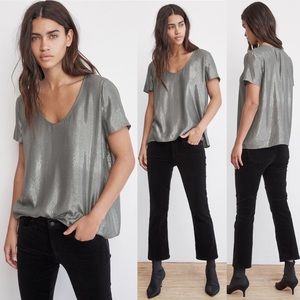 NEW VELVET by Graham & Spencer Shimmer Metallic Blouse/Top Size Small
